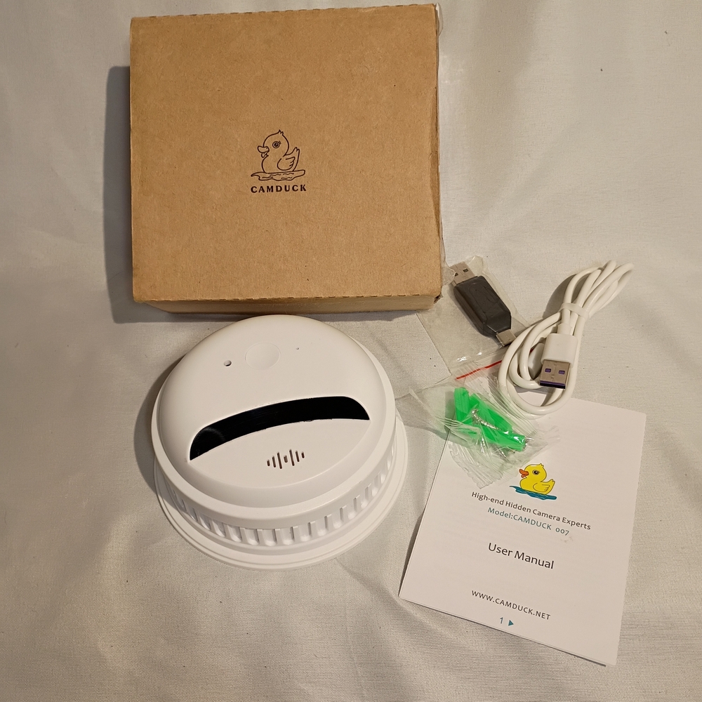 Camduck White Security Camera Memory Card Nanny Cam